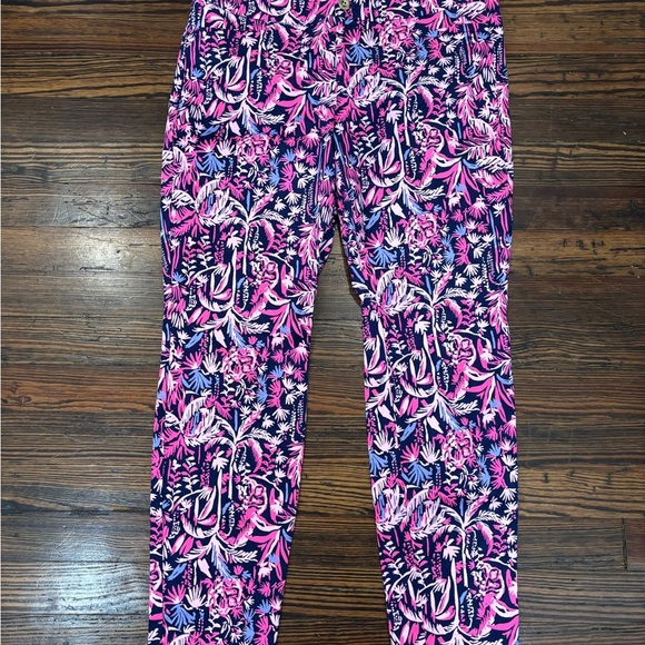 Lilly Pulitzer Kelly Skinny Ankle Pants In Bright Navy Swing Of Things Sz 12 - Picture 2 of 6